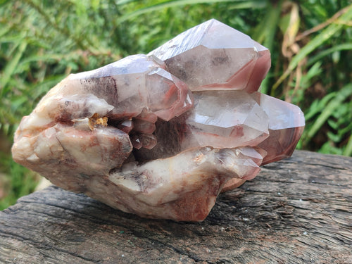 Natural Red Hematoid Quartz Crystal Clusters x 2 From Karoi, Zimbabwe