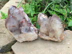 Natural Red Hematoid Quartz Crystal Clusters x 2 From Karoi, Zimbabwe - Toprock Gemstones and Minerals 