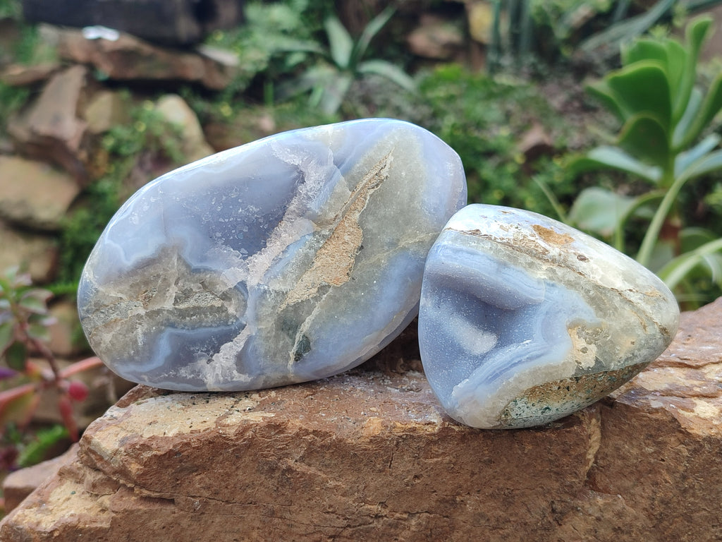 Polished Mixed Blue Lace Agate Free Forms x 5 From Nsanje, Malawi - Toprock Gemstones and Minerals 