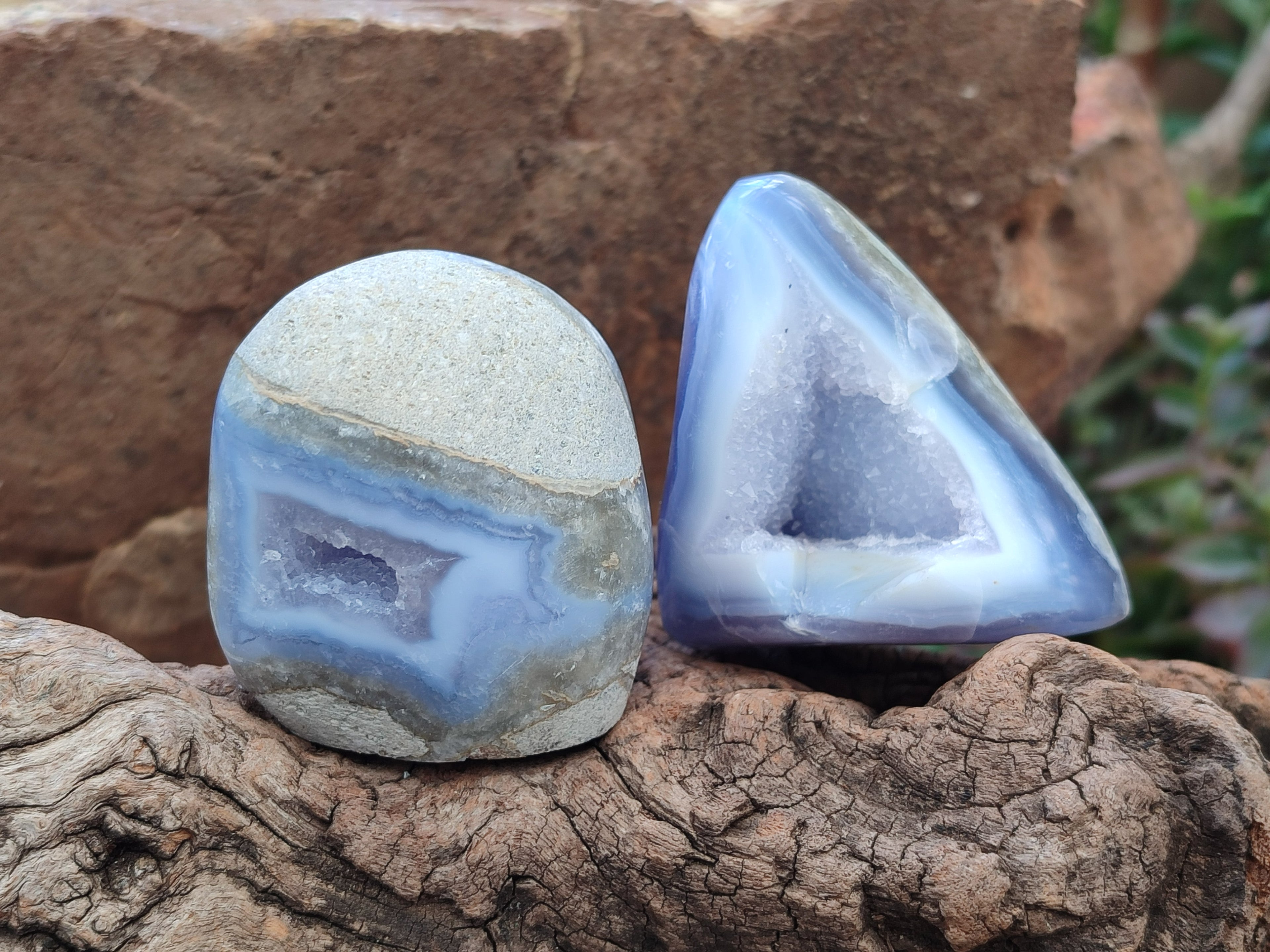 Polished Mixed Blue Lace Agate Free Forms x 5 From Nsanje, Malawi - Toprock Gemstones and Minerals 