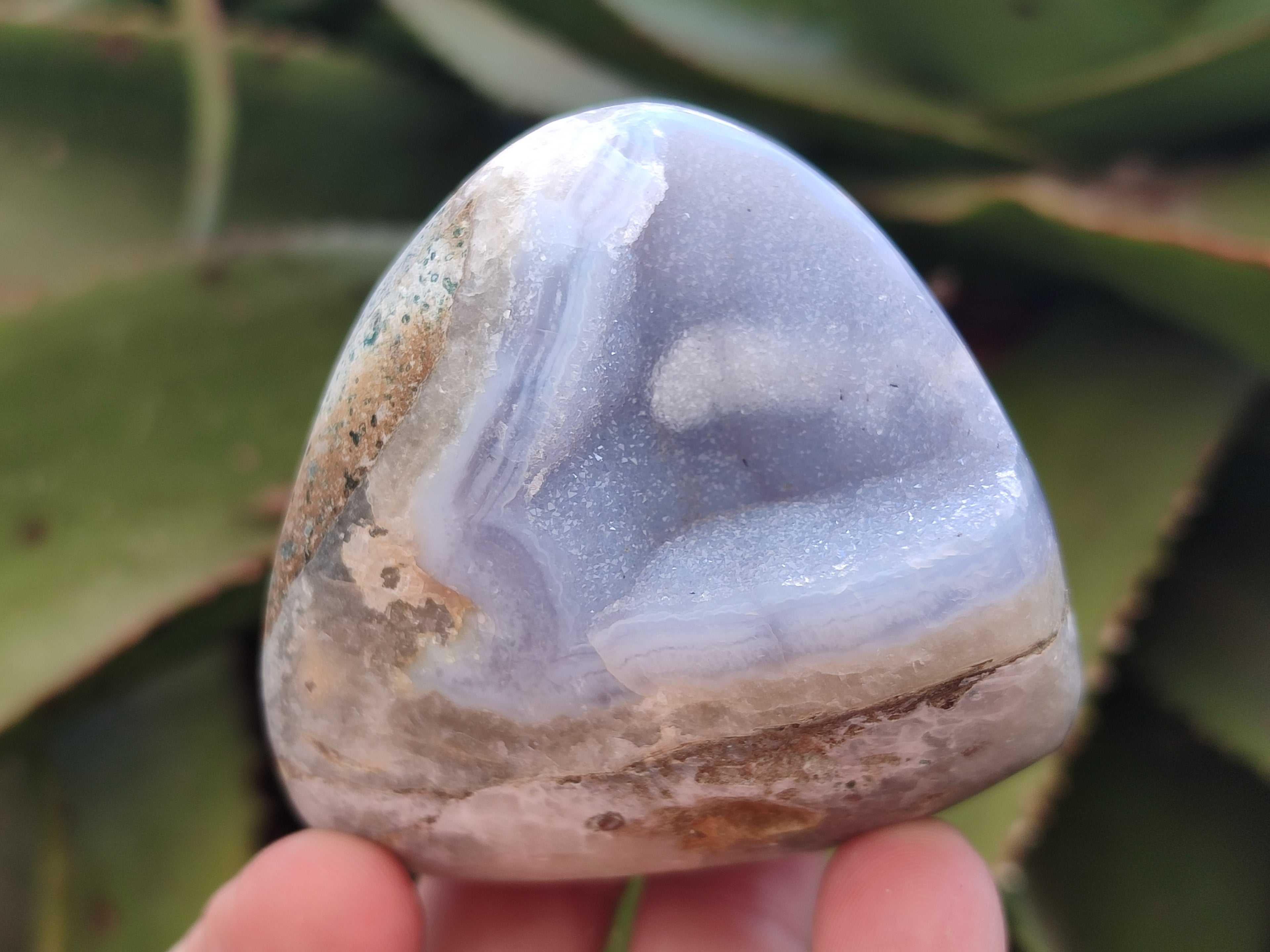 Polished Mixed Blue Lace Agate Free Forms x 5 From Nsanje, Malawi