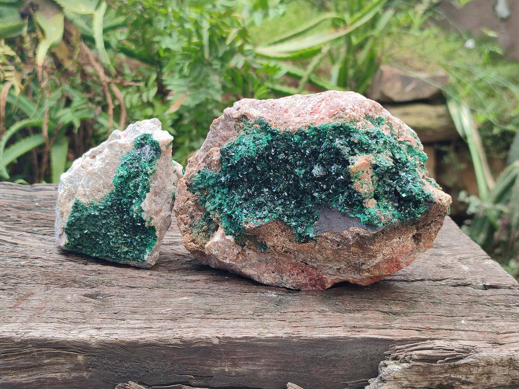 Natural Crystalline Malachite Specimens x 2 From Tenke Fungurume, Congo - Toprock Gemstones and Minerals 