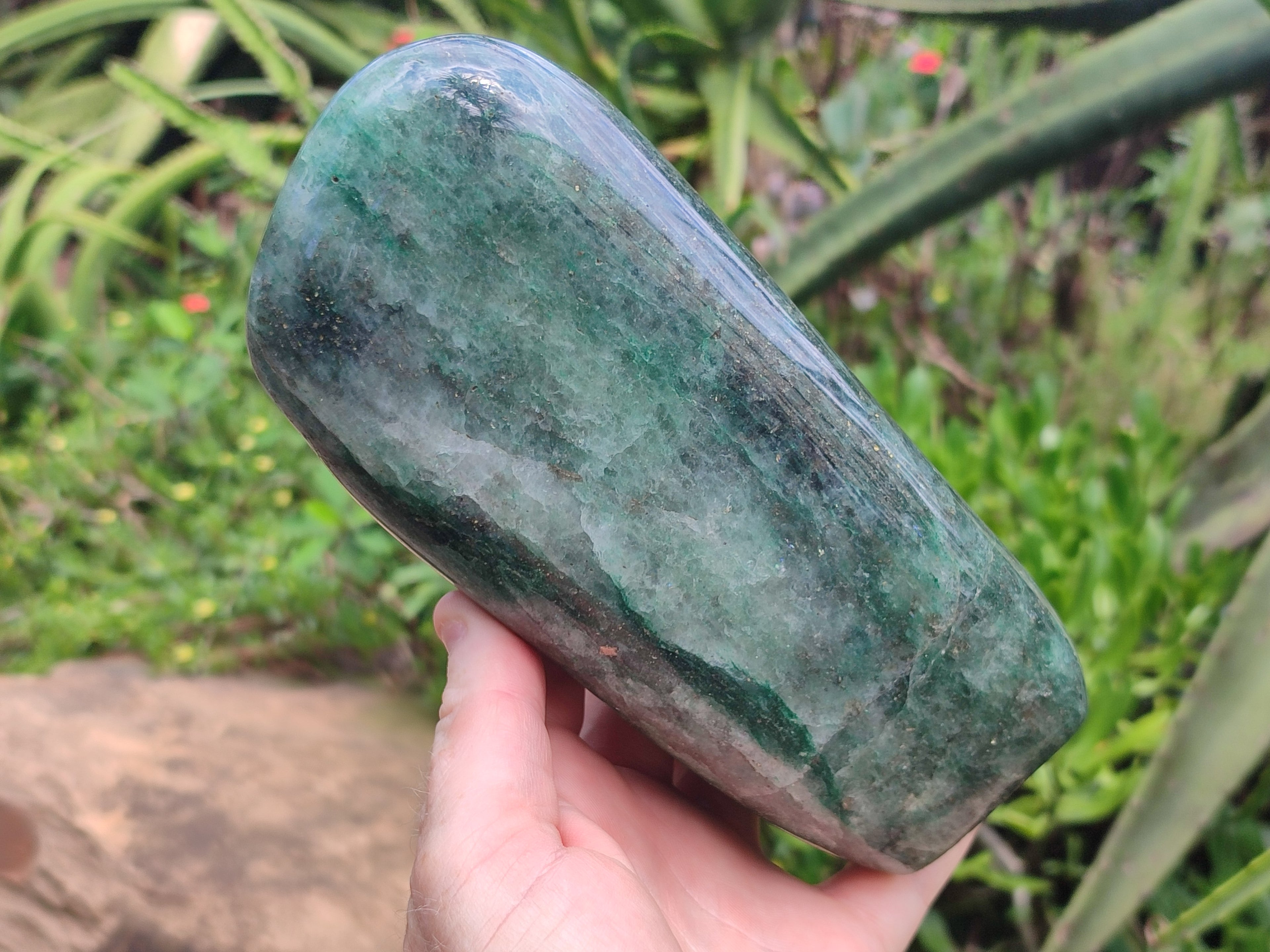 Polished Large Fuchsite Quartz Standing Free Form x 1 From Andakatany, Madagascar