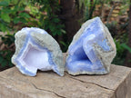 Natural Blue Lace Agate Geode Specimens x 6 From Nsanje, Malawi - Toprock Gemstones and Minerals 