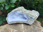 Natural Blue Lace Agate Geode Specimens x 6 From Nsanje, Malawi - Toprock Gemstones and Minerals 