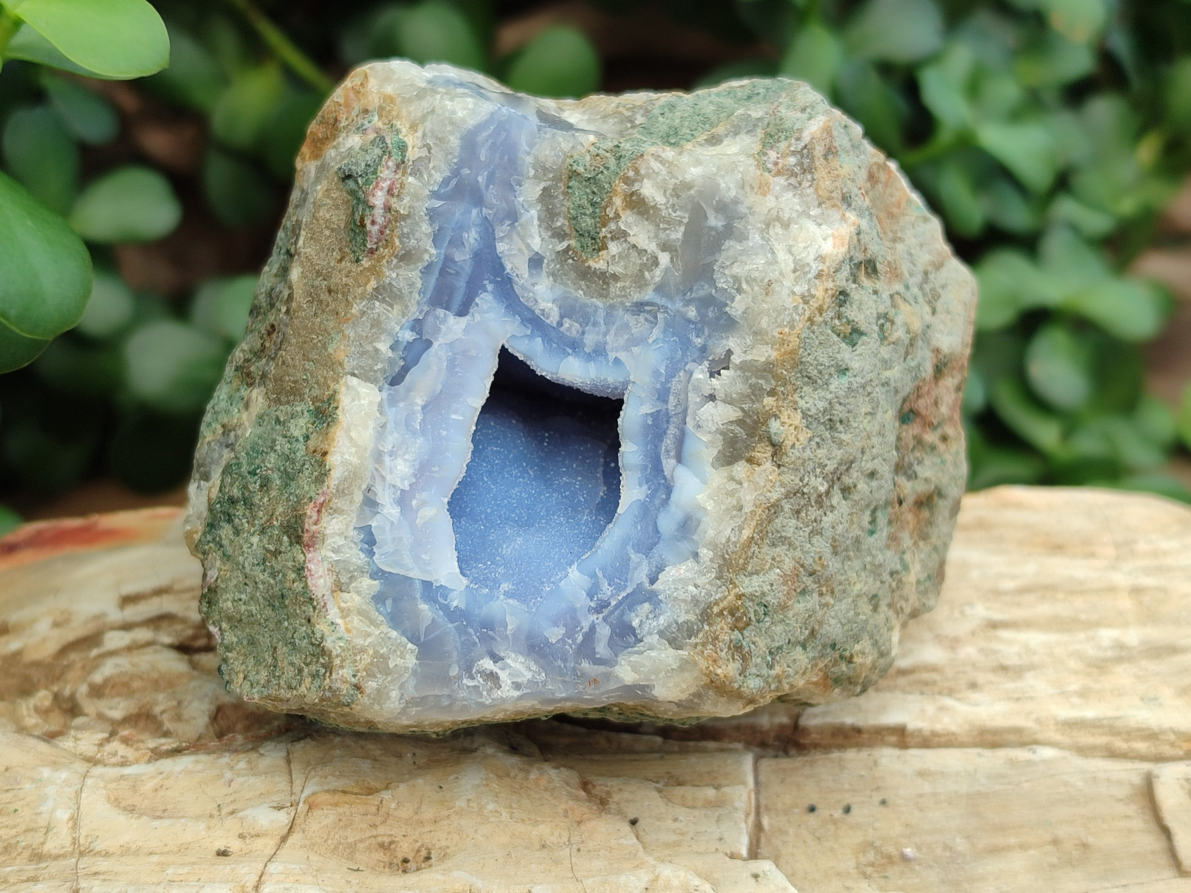 Natural Blue Lace Agate Geode Specimens x 6 From Nsanje, Malawi - Toprock Gemstones and Minerals 