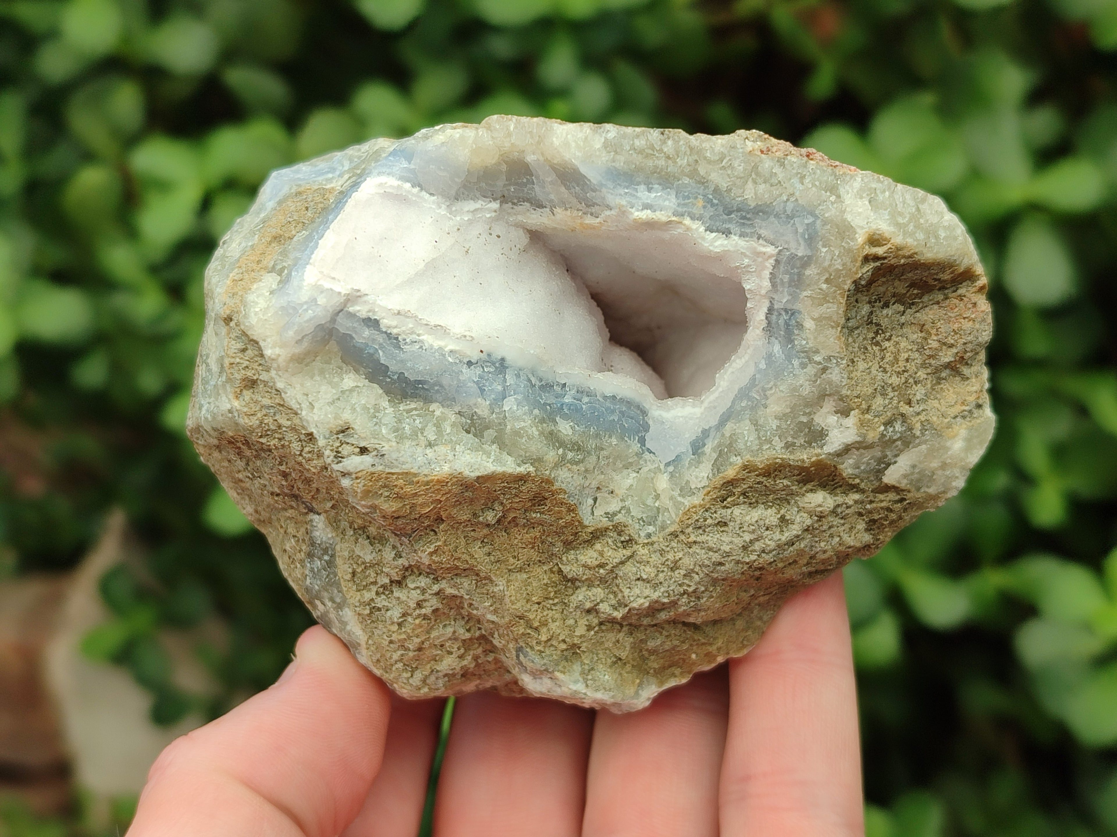 Natural Blue Lace Agate Geode Specimens x 6 From Nsanje, Malawi - Toprock Gemstones and Minerals 