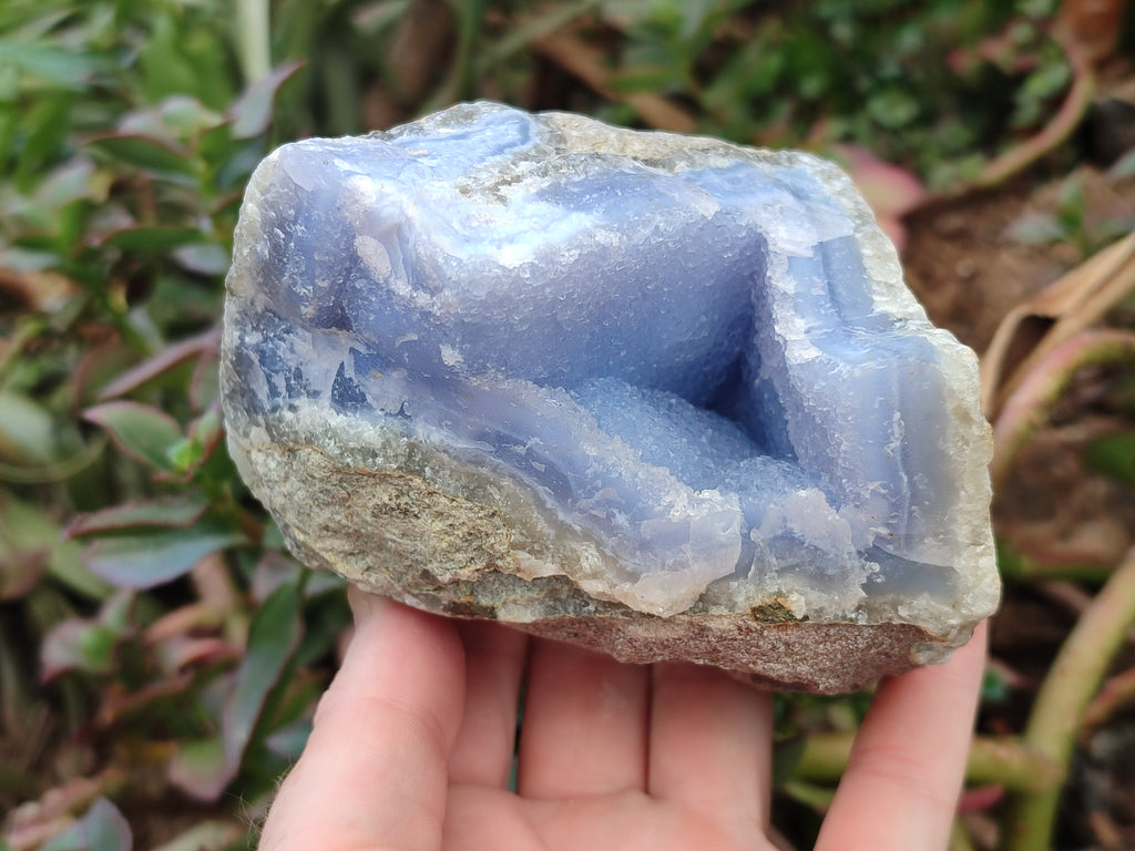 Natural Blue Lace Agate Geode Specimens x 6 From Nsanje, Malawi - Toprock Gemstones and Minerals 