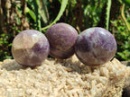 Polished Lepidolite Galets Some with Pink Tourmaline x 24 From Ambatondrazaka, Madagascar - Toprock Gemstones and Minerals 