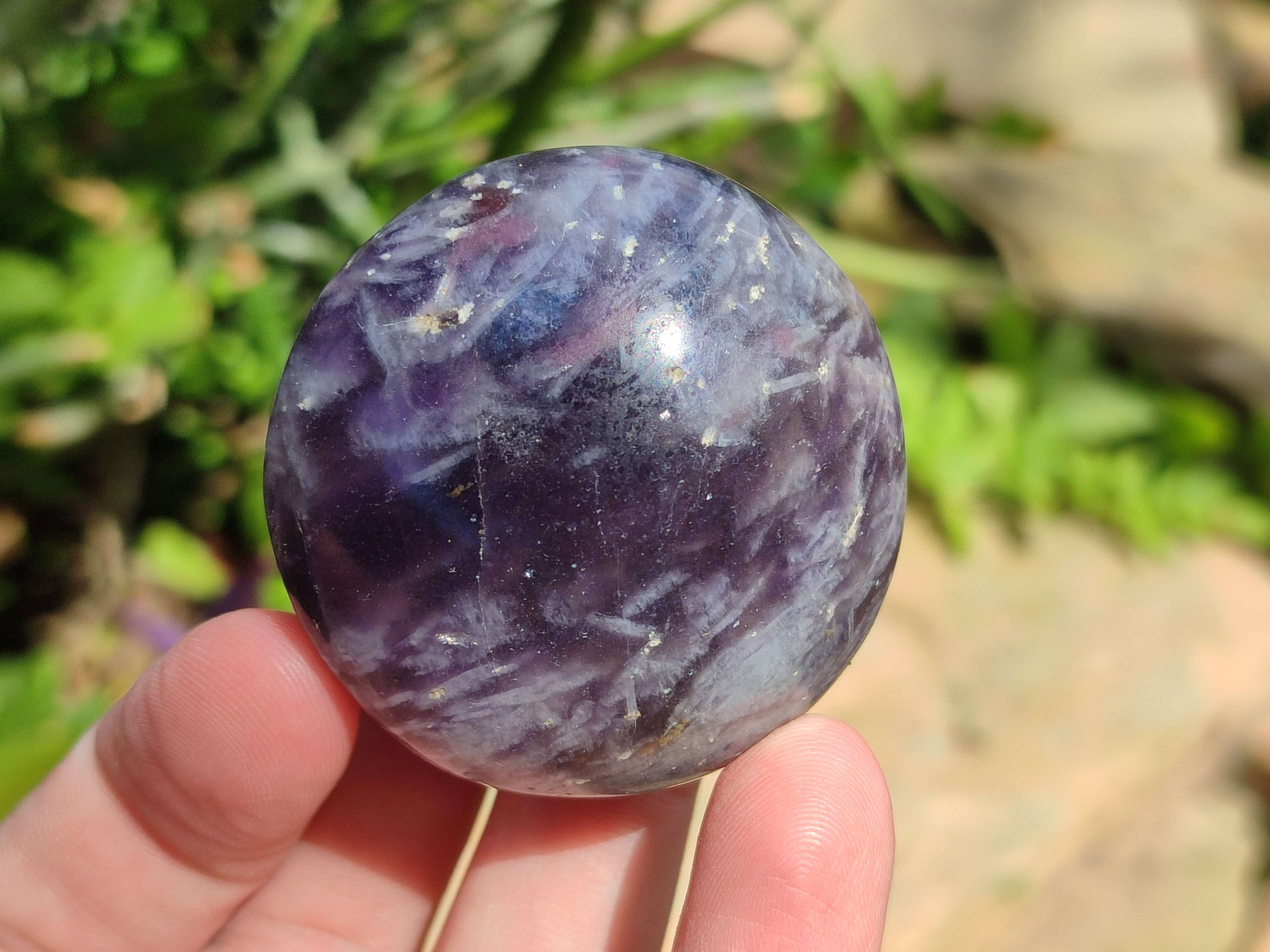 Polished Lepidolite Galets Some with Pink Tourmaline x 24 From Ambatondrazaka, Madagascar - Toprock Gemstones and Minerals 