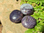 Polished Lepidolite Galets Some with Pink Tourmaline x 24 From Ambatondrazaka, Madagascar - Toprock Gemstones and Minerals 
