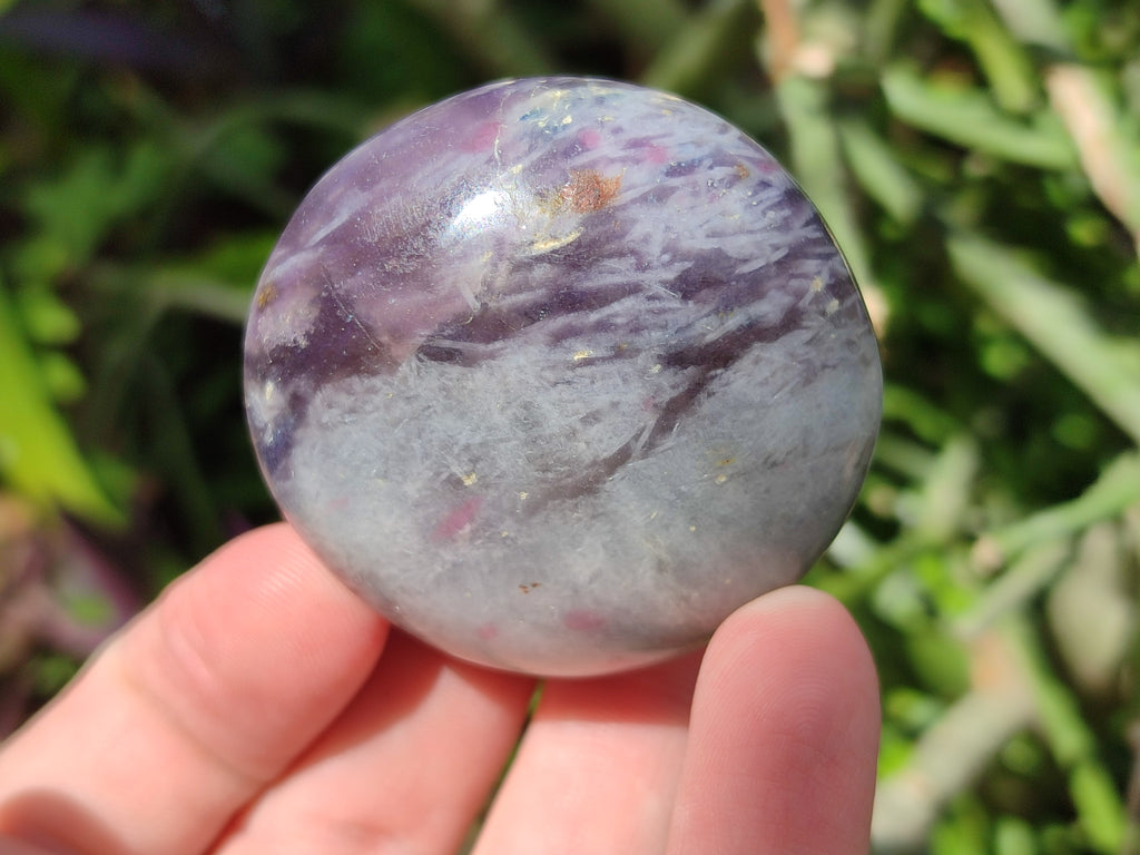 Polished Lepidolite Galets Some with Pink Tourmaline x 24 From Ambatondrazaka, Madagascar - Toprock Gemstones and Minerals 