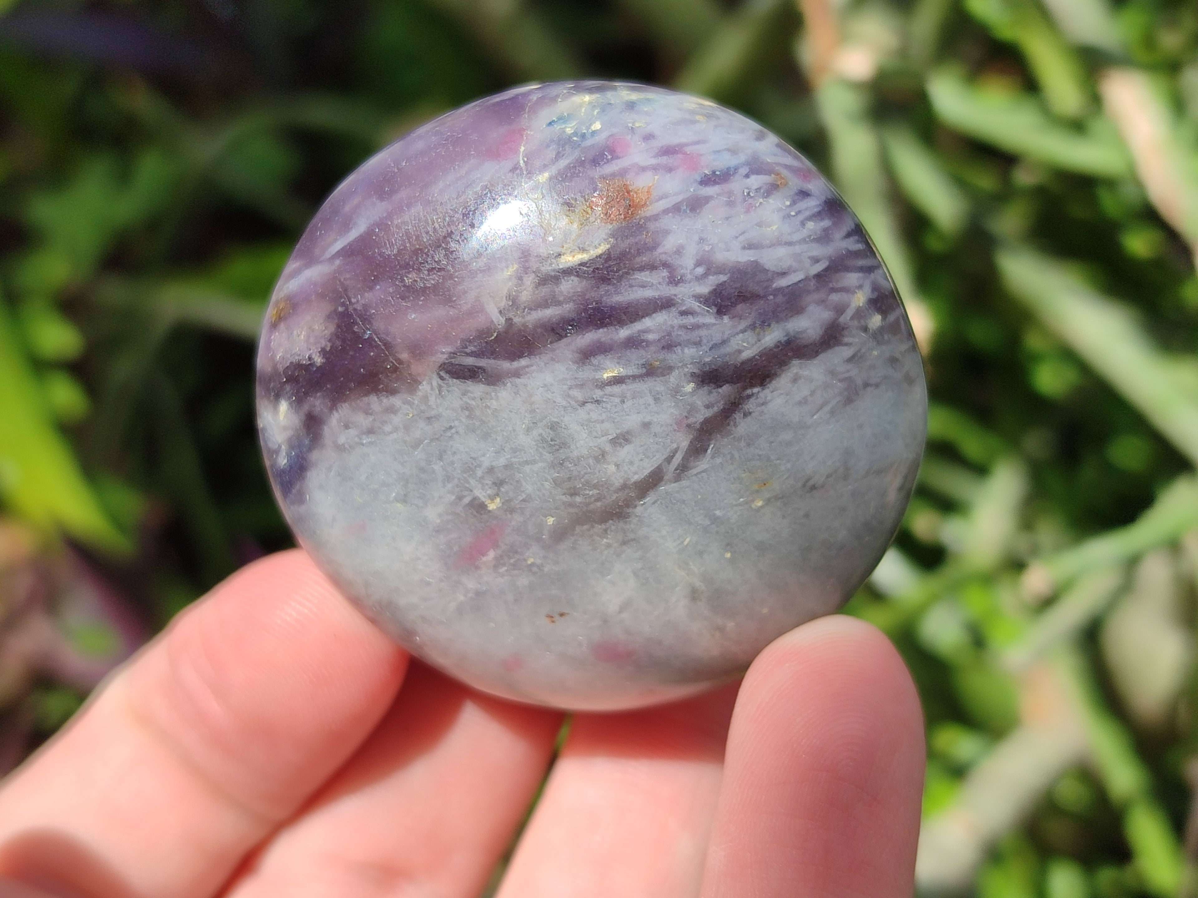 Polished Lepidolite Galets Some with Pink Tourmaline x 24 From Ambatondrazaka, Madagascar - Toprock Gemstones and Minerals 