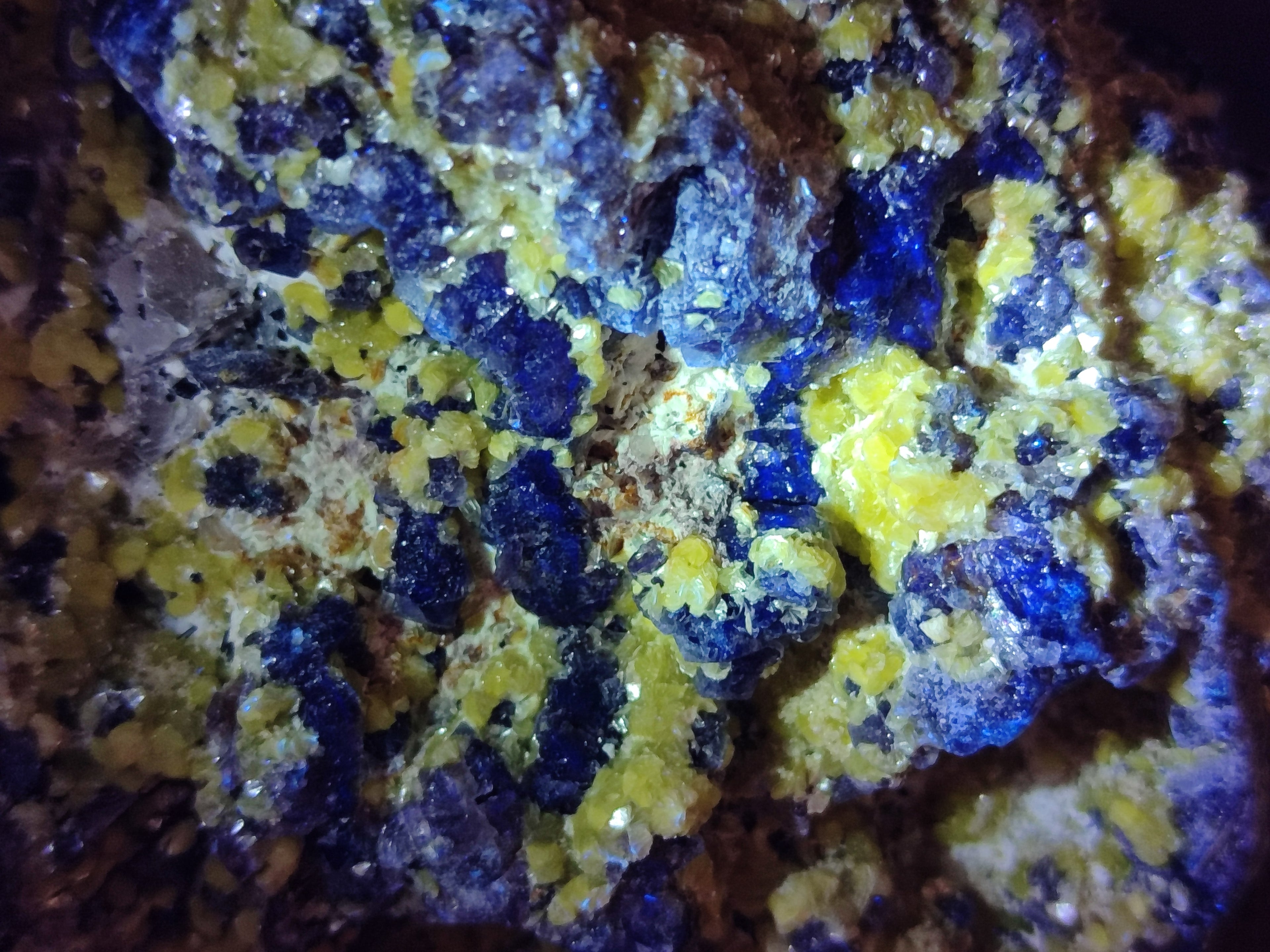 Natural Smokey Fluorite with Yellow Muscovite Mica specimens x 2 From Erongo, Namibia