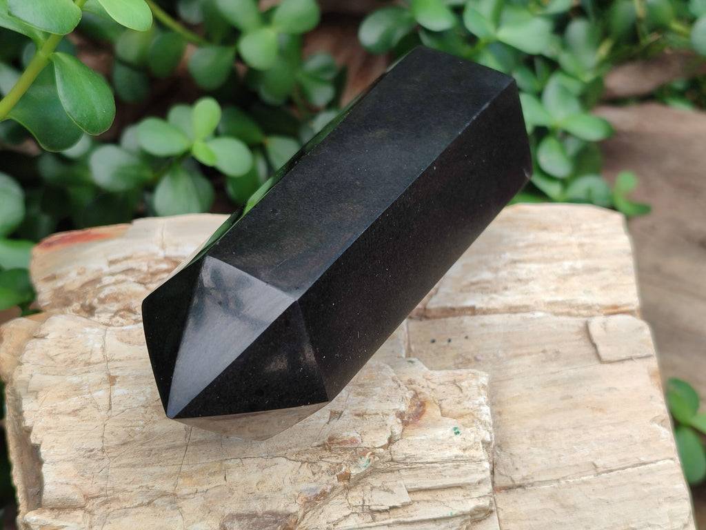 Polished Black Basalt Display Crystals x 3 From Madagascar - Toprock Gemstones and Minerals 