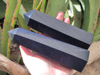 Polished Black Basalt Display Crystals x 3 From Madagascar - Toprock Gemstones and Minerals 