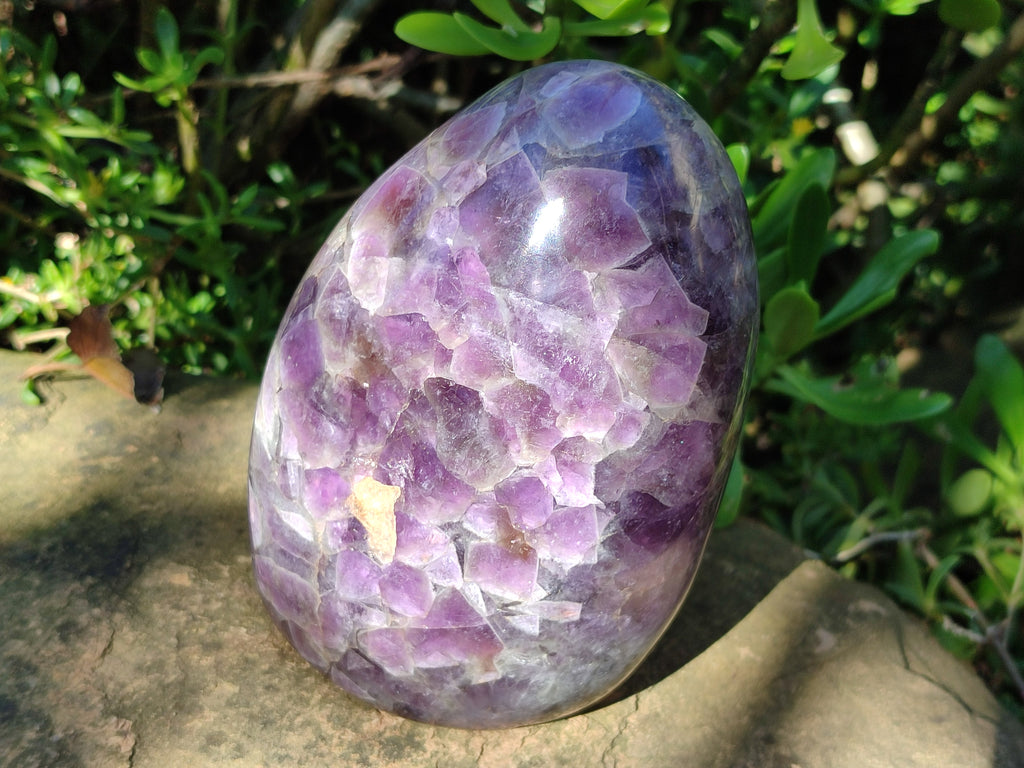 Polished Large Purple Chevron Smokey Amethyst Standing Free Form x 1 From Madagascar - Toprock Gemstones and Minerals 