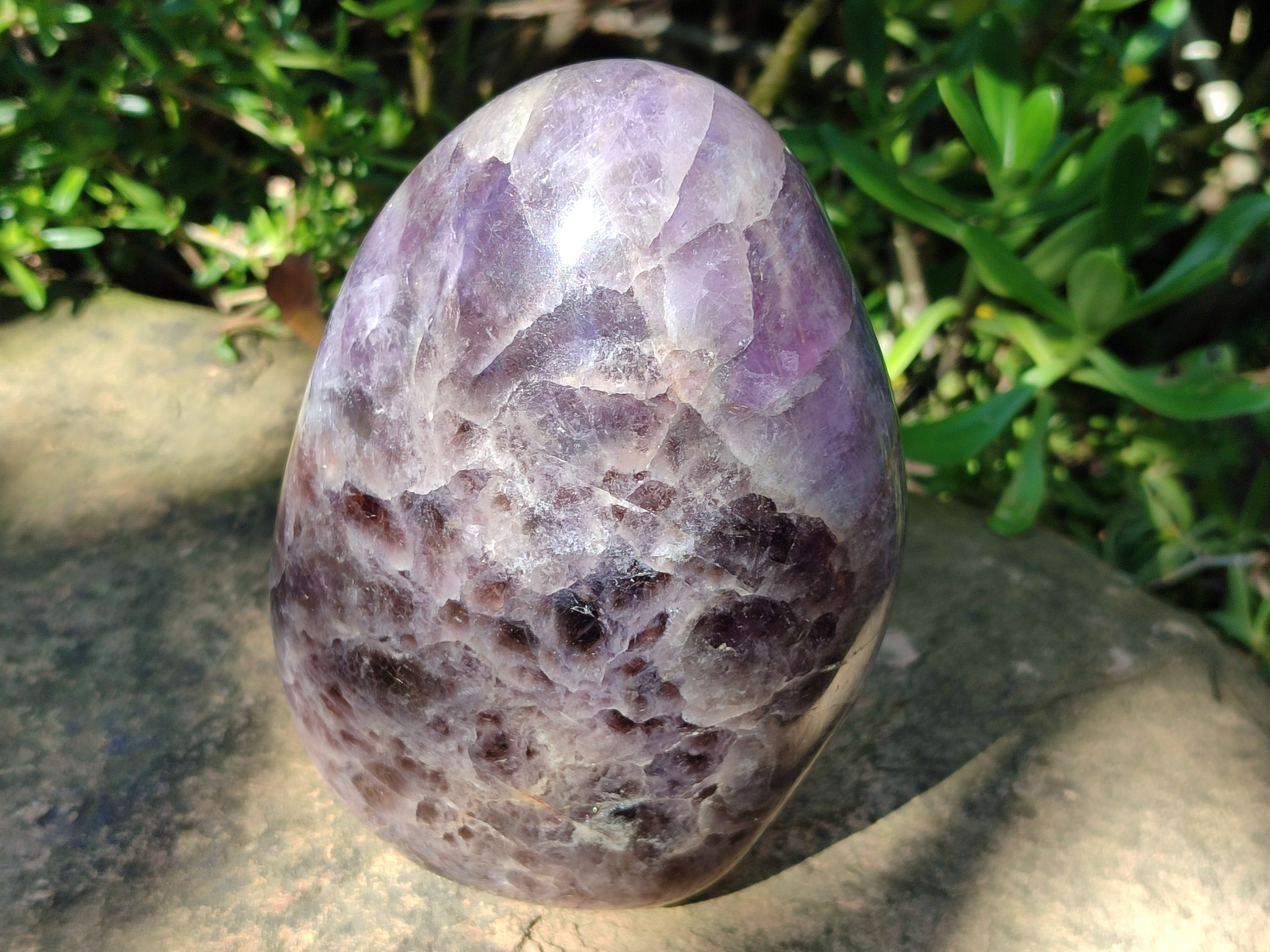 Polished Large Purple Chevron Smokey Amethyst Standing Free Form x 1 From Madagascar - Toprock Gemstones and Minerals 