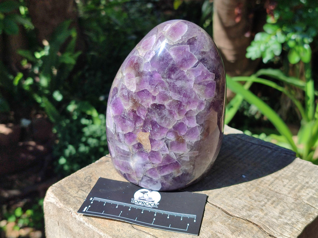 Polished Large Purple Chevron Smokey Amethyst Standing Free Form x 1 From Madagascar - Toprock Gemstones and Minerals 