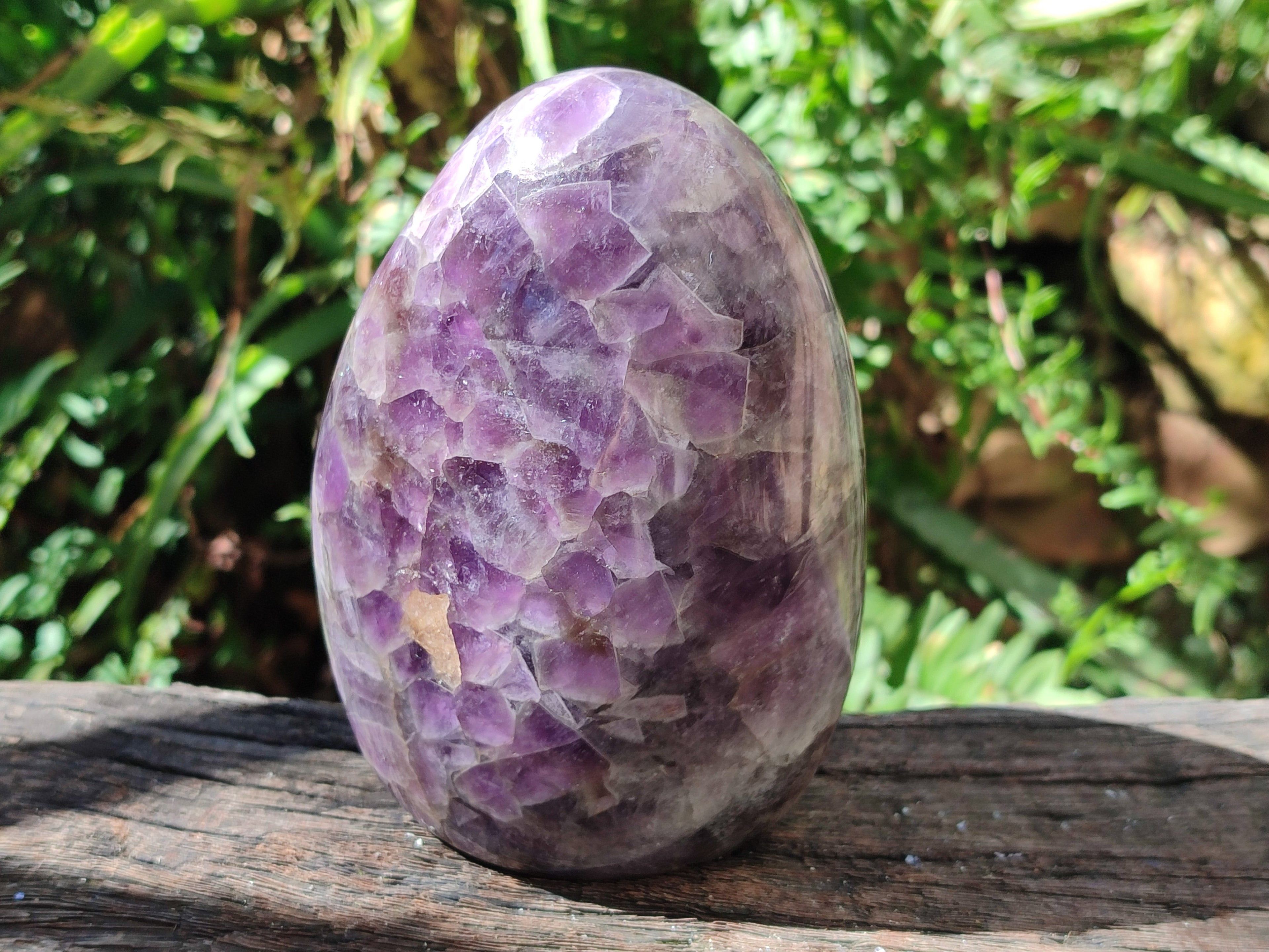 Polished Large Purple Chevron Smokey Amethyst Standing Free Form x 1 From Madagascar - Toprock Gemstones and Minerals 