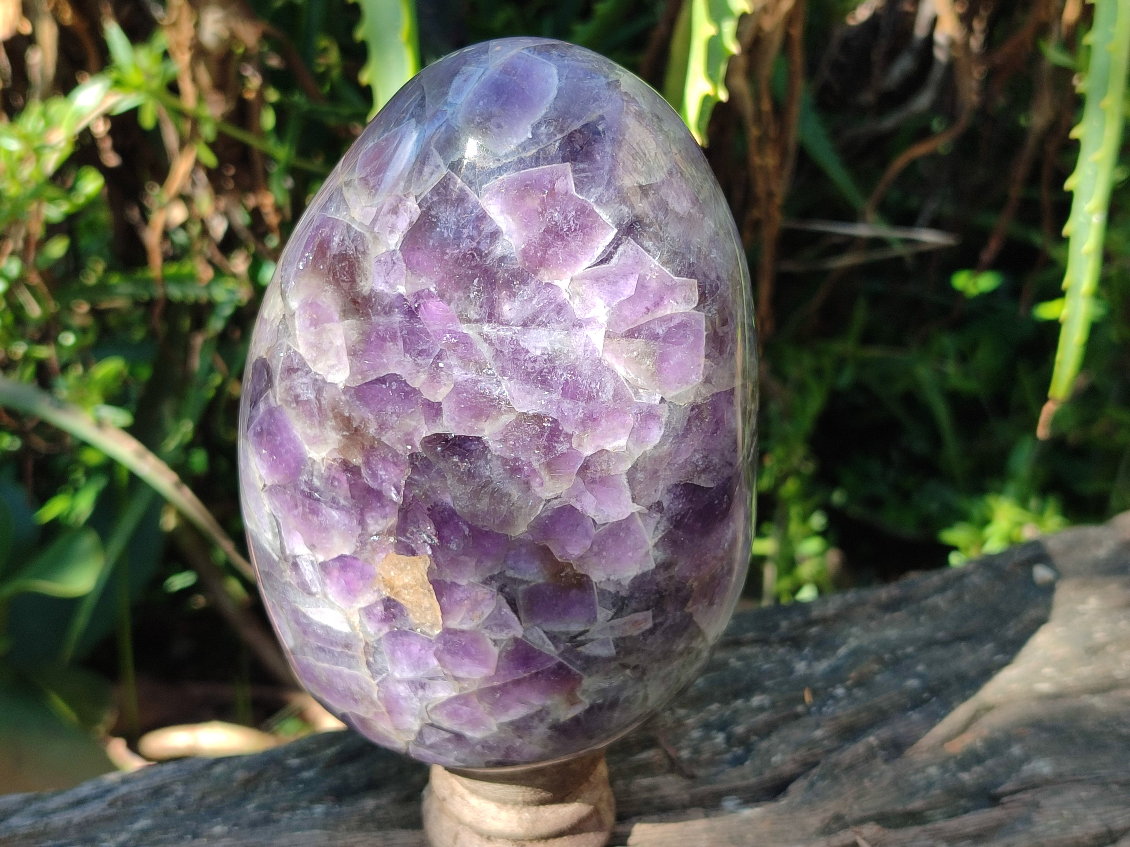 Polished Large Purple Chevron Smokey Amethyst Standing Free Form x 1 From Madagascar - Toprock Gemstones and Minerals 