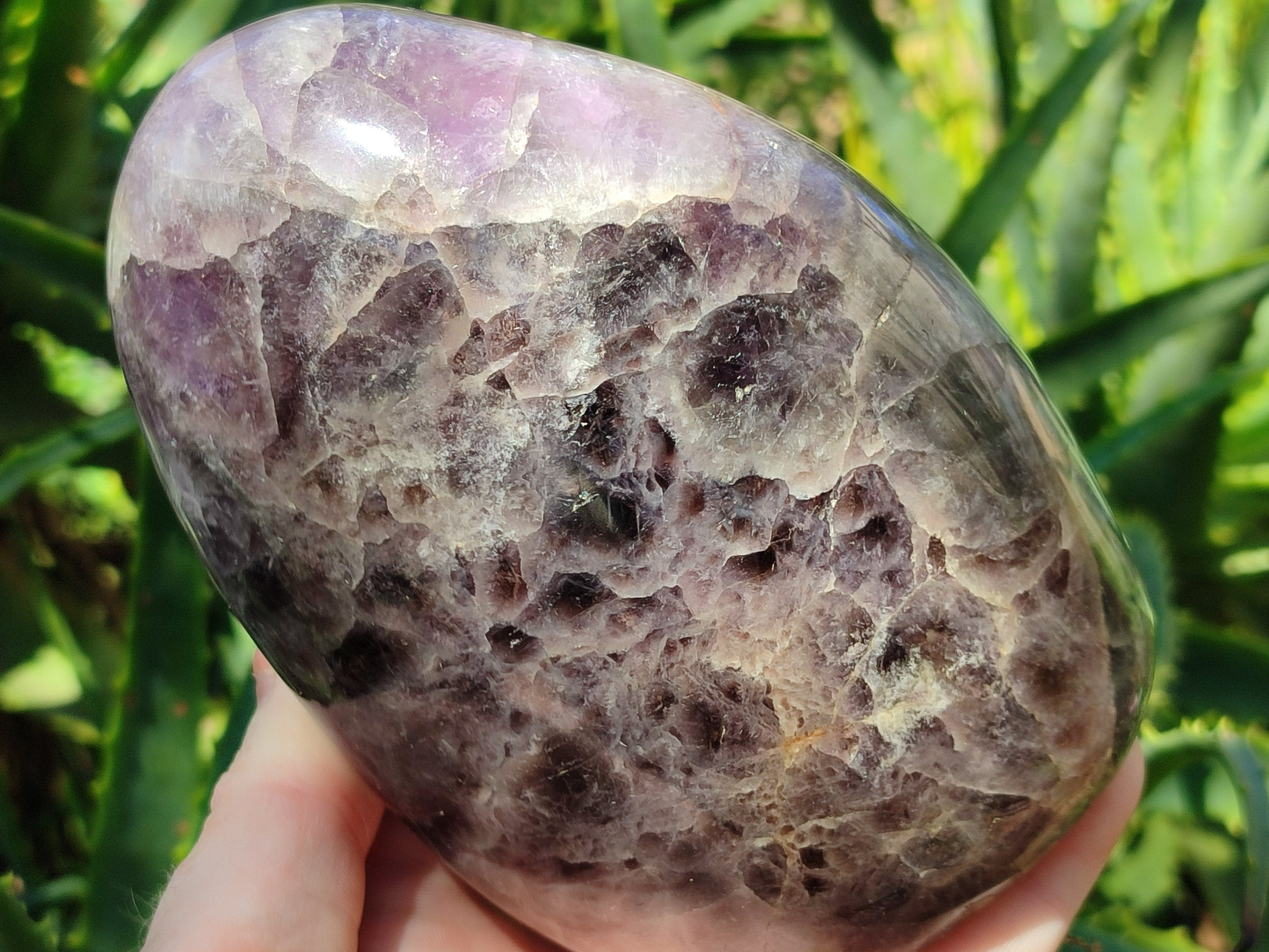 Polished Large Purple Chevron Smokey Amethyst Standing Free Form x 1 From Madagascar - Toprock Gemstones and Minerals 