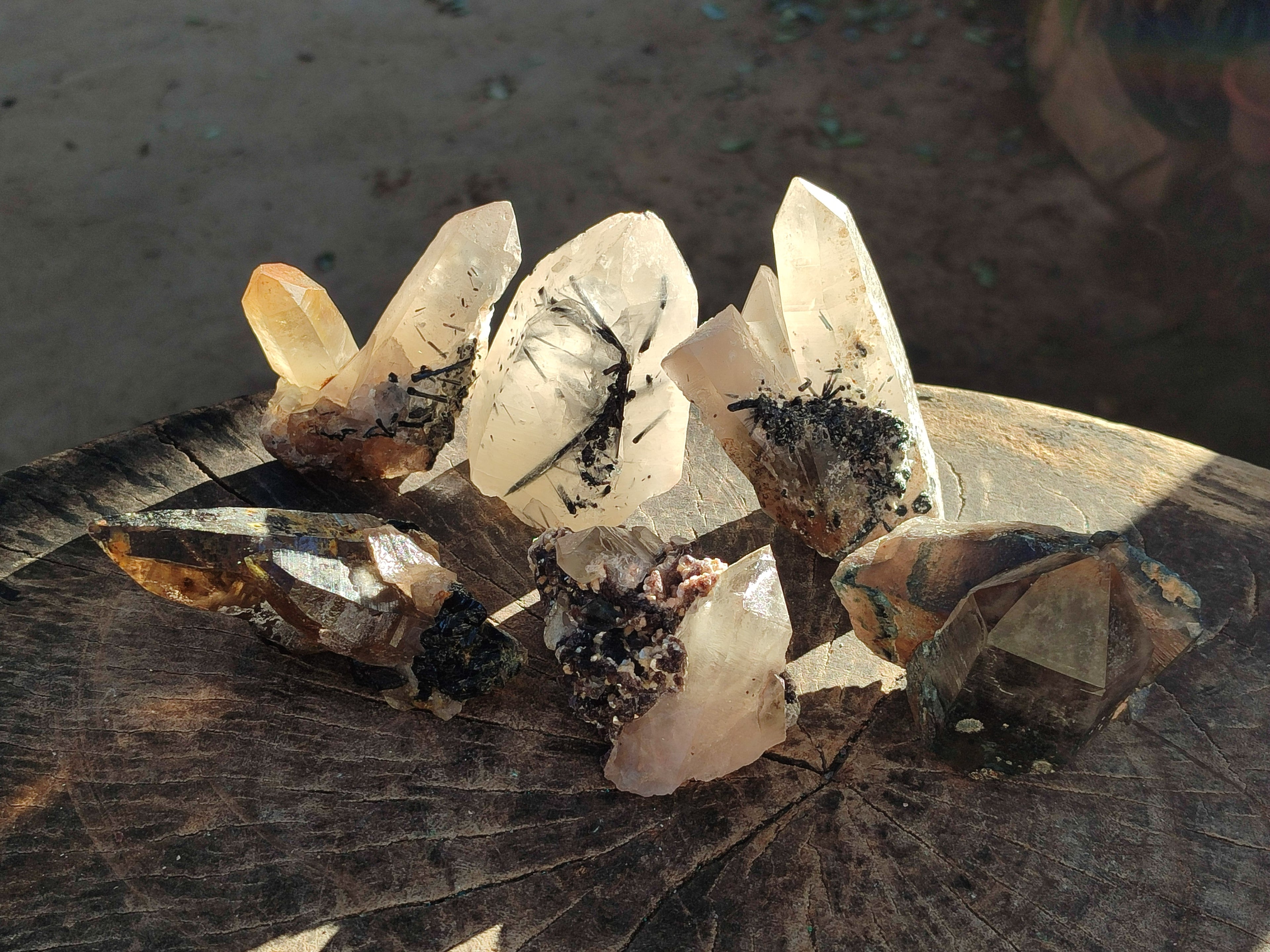 Natural Smokey Quartz Clusters with Associated Minerals x 6 From Erongo, Namibia