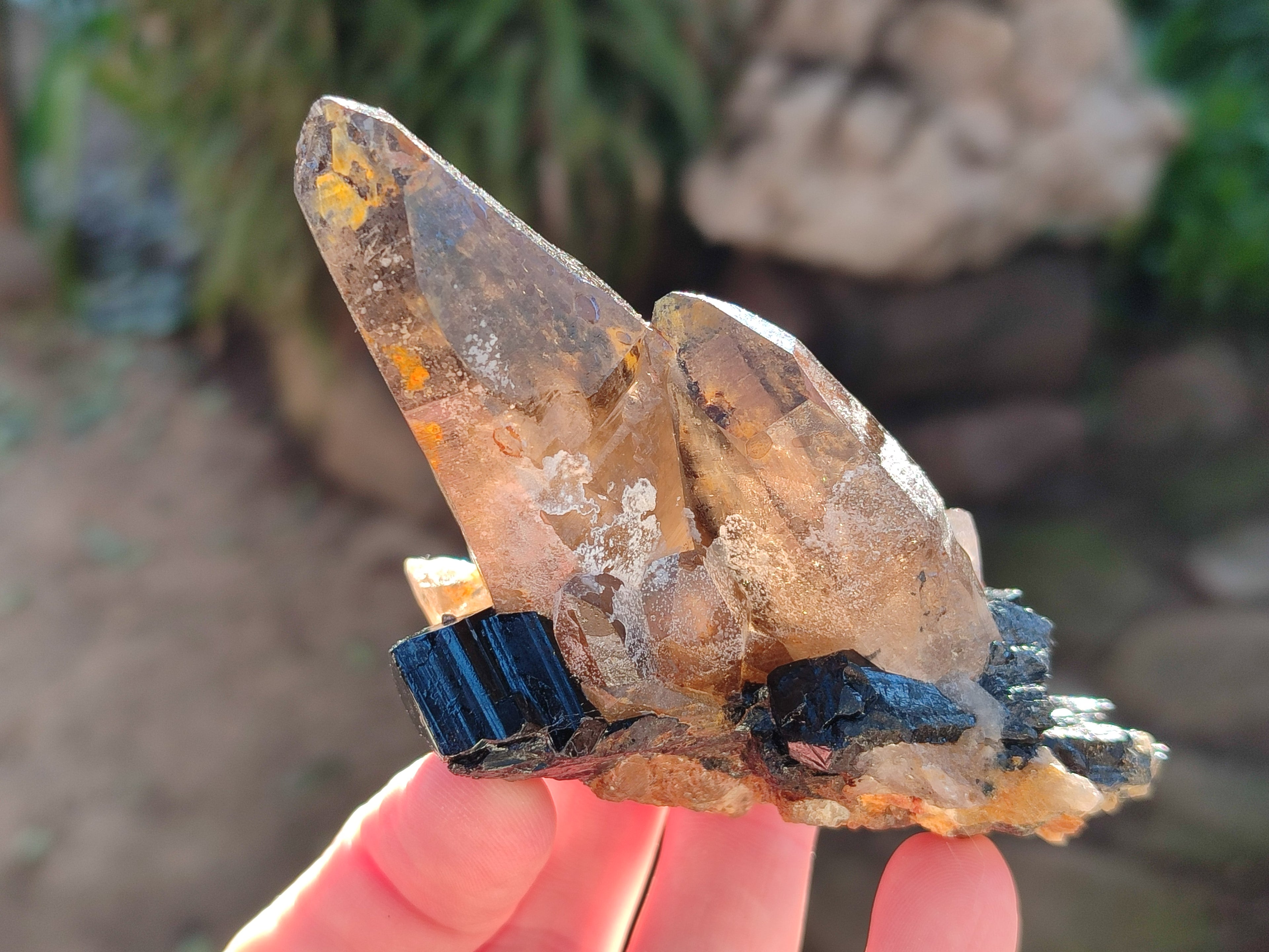 Natural Smokey Quartz Clusters with Associated Minerals x 6 From Erongo, Namibia