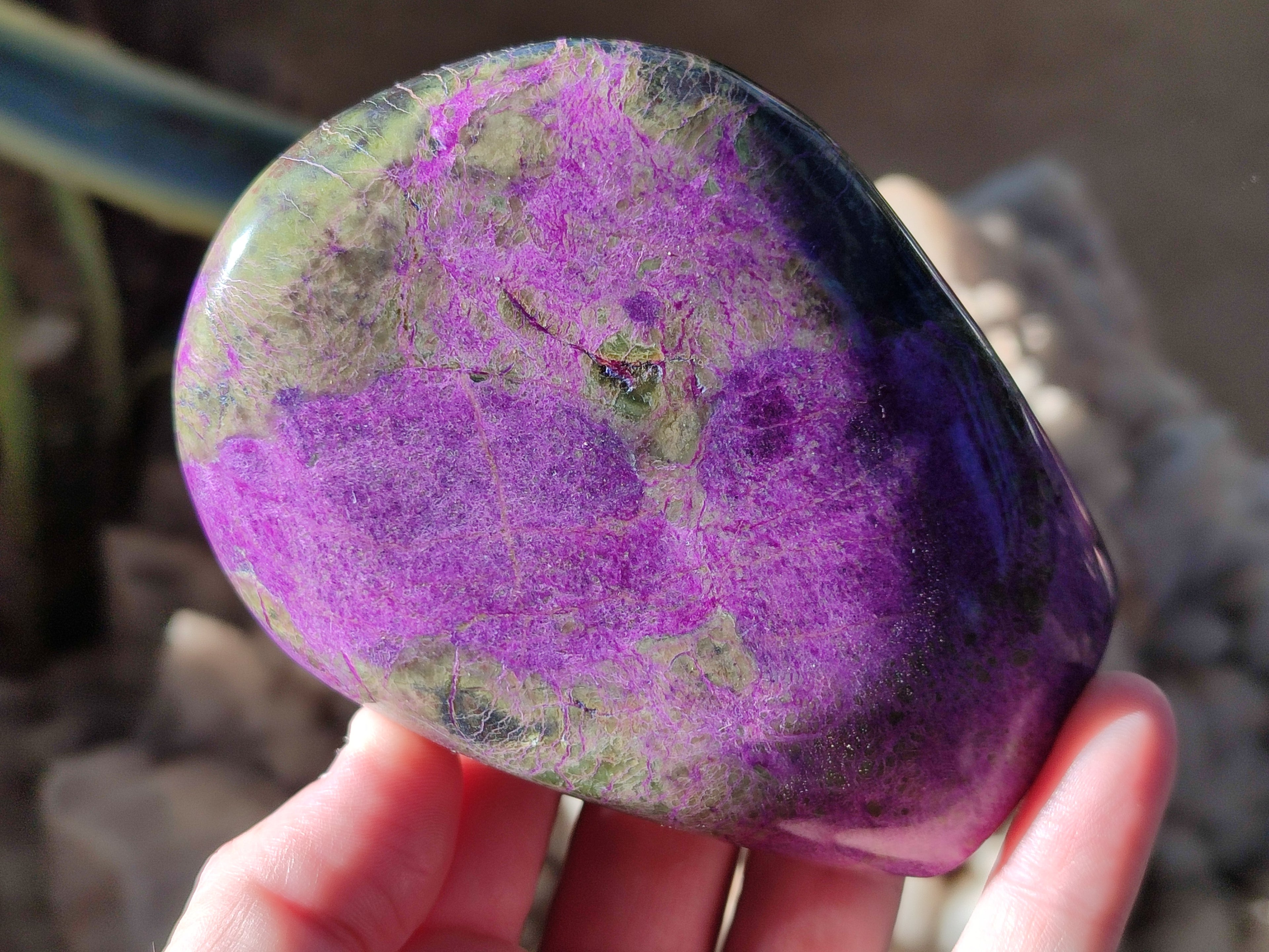 Polished Stichtite Standing Free Forms x 3 From Barberton, South Africa