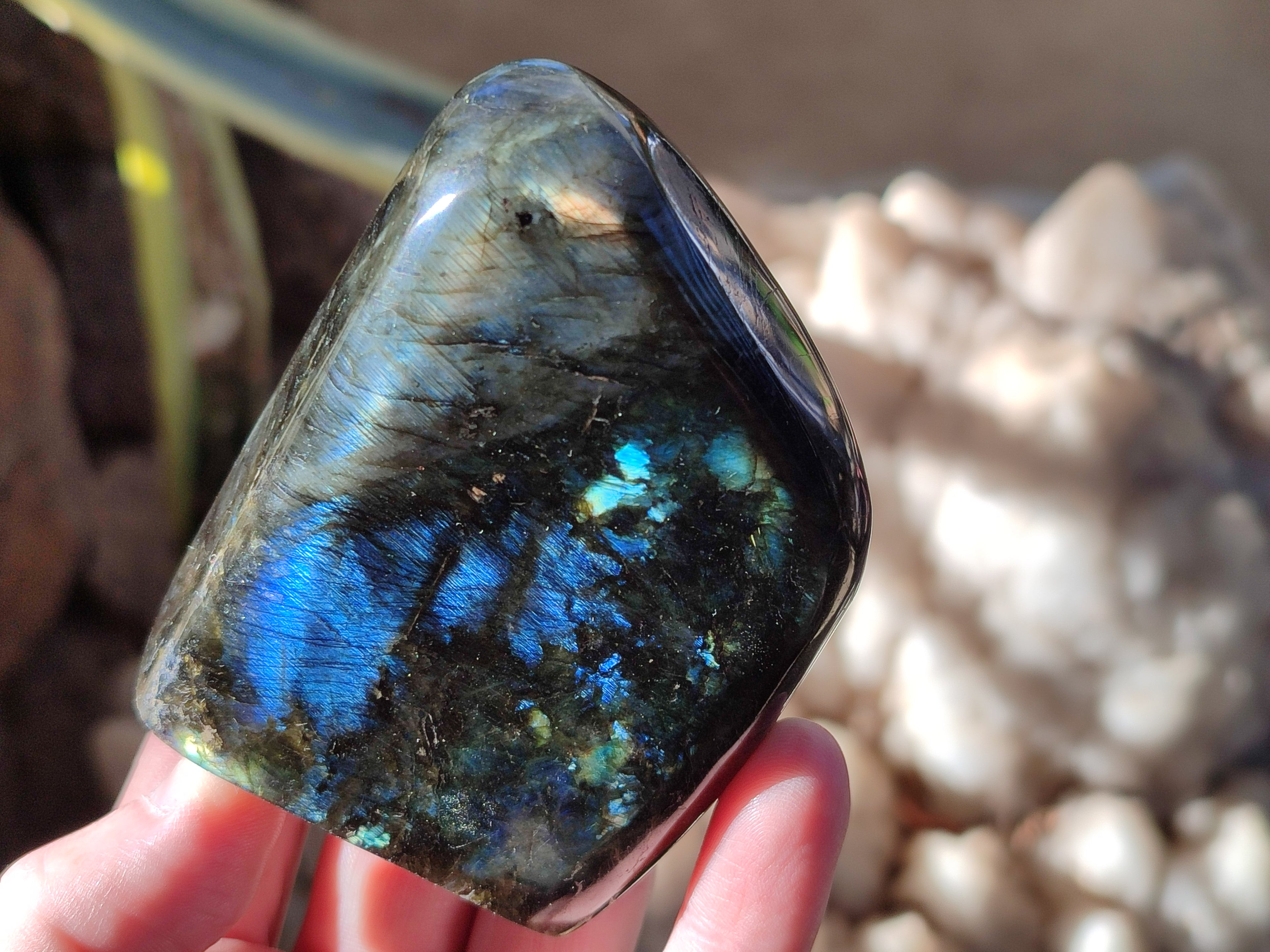 Polished Labradorite Standing Free Forms x 6 From Madagascar