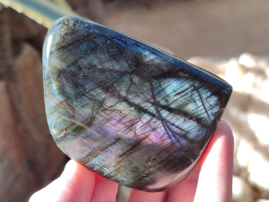 Polished Labradorite Standing Free Forms x 6 From Madagascar