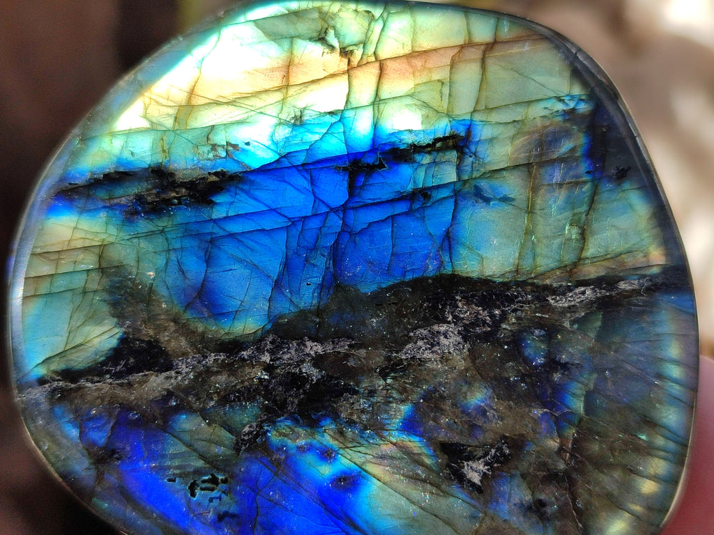 Polished Labradorite Standing Free Forms x 6 From Madagascar