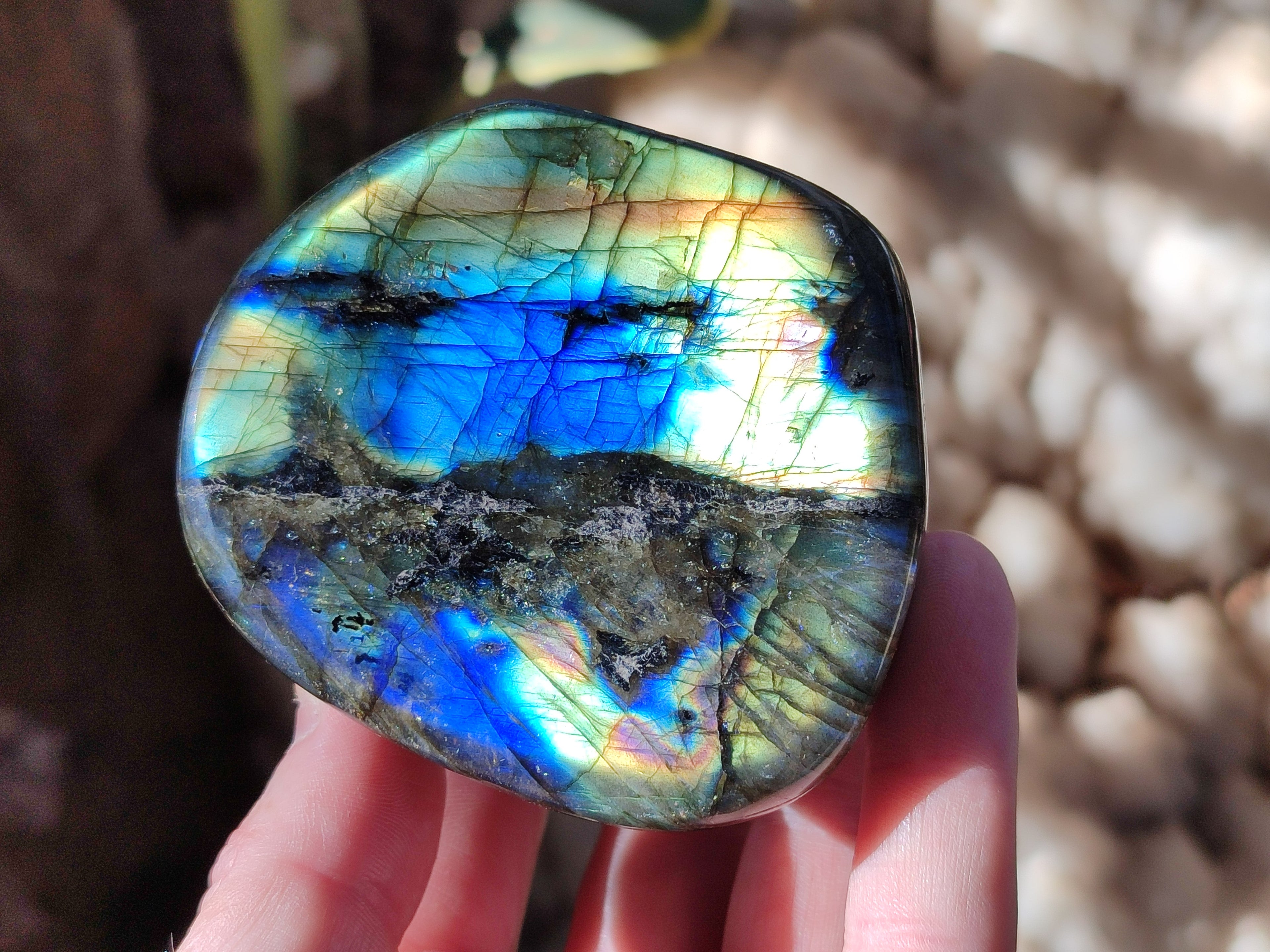 Polished Labradorite Standing Free Forms x 6 From Madagascar