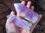 Polished Chevron Amethyst Crystals x 6 From Madagascar - Toprock Gemstones and Minerals 