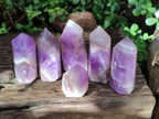 Polished Chevron Amethyst Crystals x 6 From Madagascar - Toprock Gemstones and Minerals 