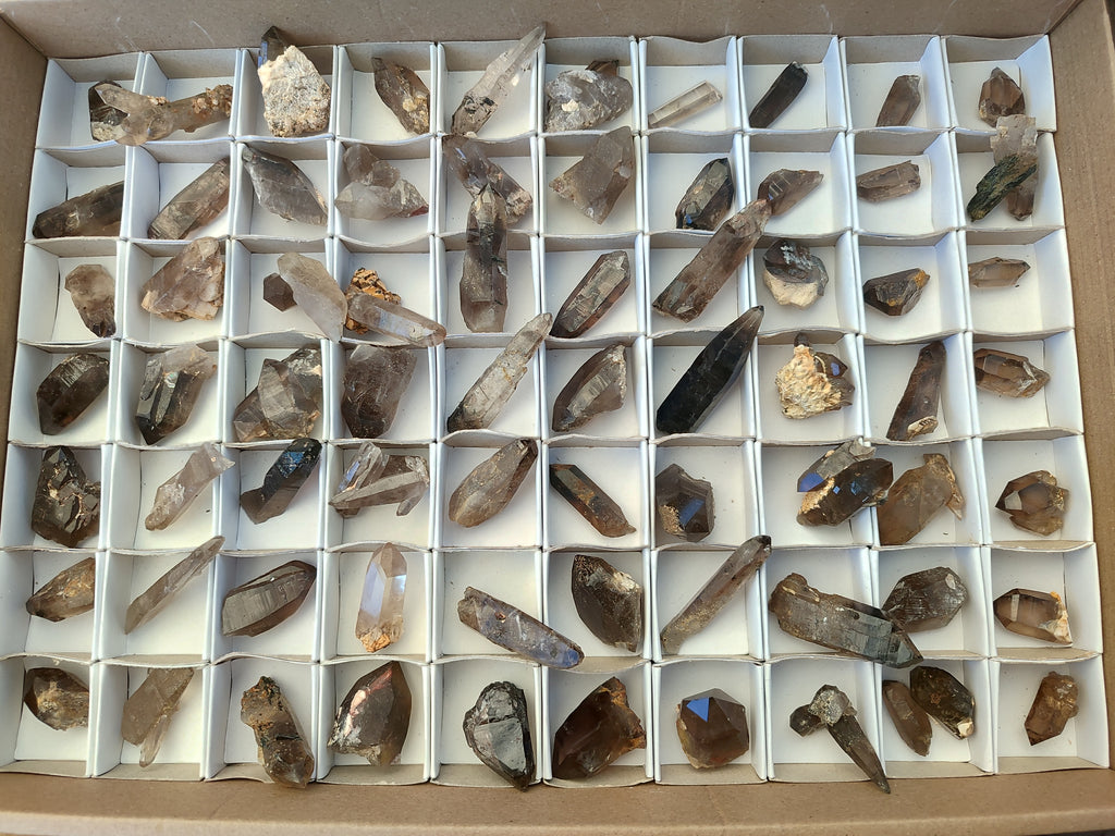 Natural Zomba Smokey Quartz Crystals x 70 From Zomba Plateau, Malawi