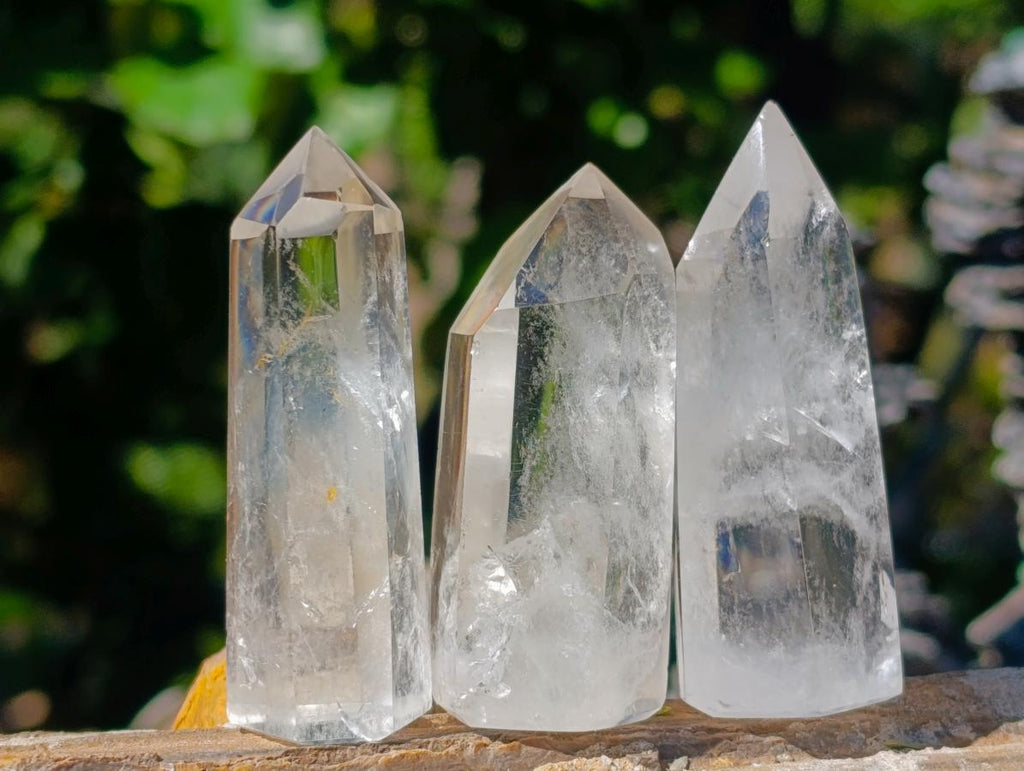 Polished Clear Quartz Display Crystals x 20 From Madagascar