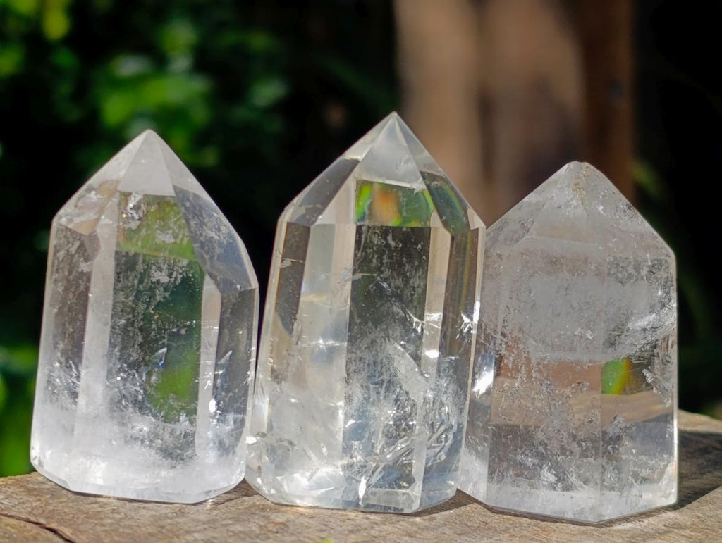 Polished Clear Quartz Display Crystals x 20 From Madagascar