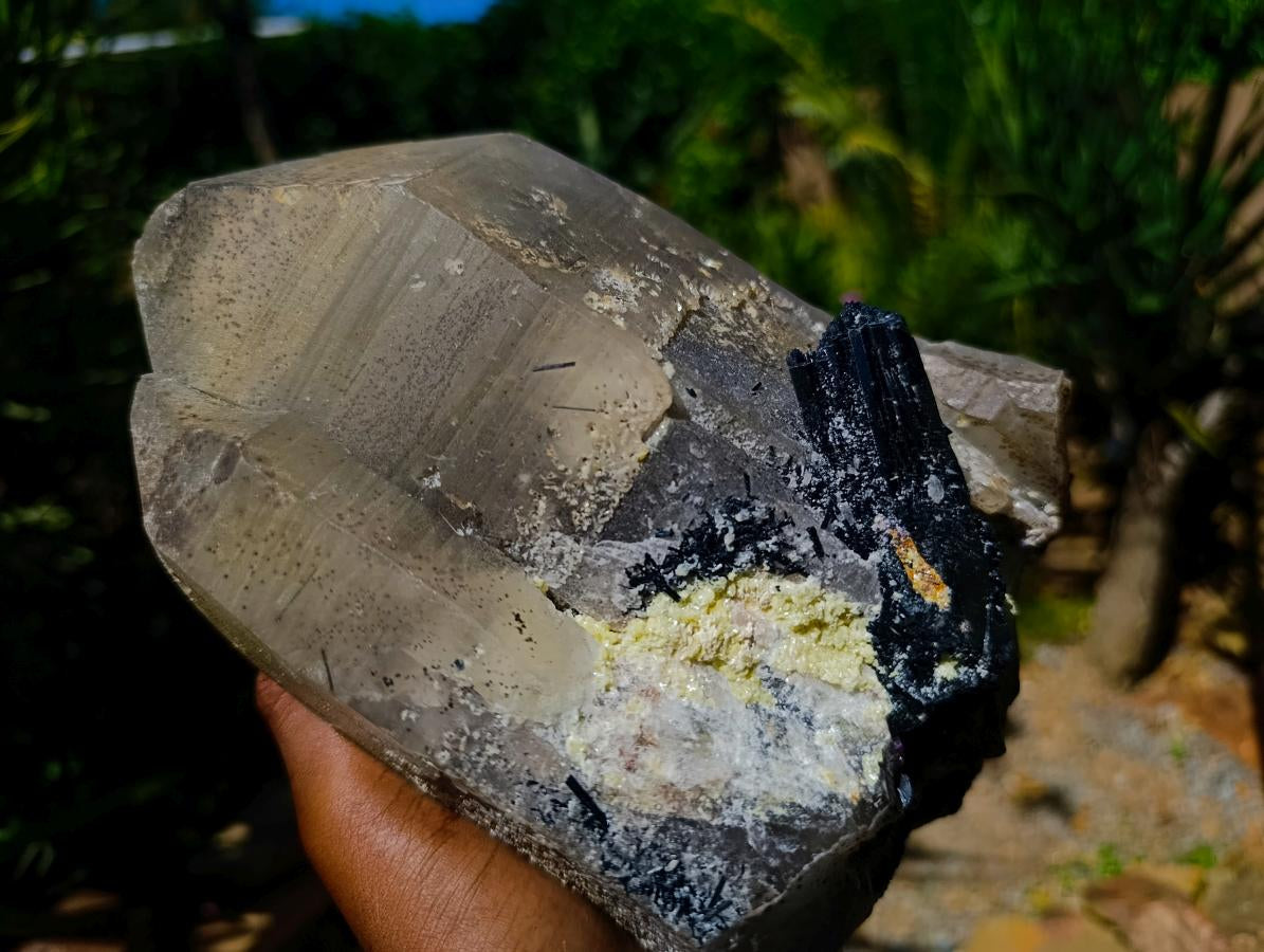 Natural Large Smokey Quartz Twin Crystal with Associated Minerals x 1 From Erongo, Namibia