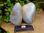 Polished Blue Lace Agate Standing Free Forms x 3 From Nsanje, Malawi - Toprock Gemstones and Minerals 