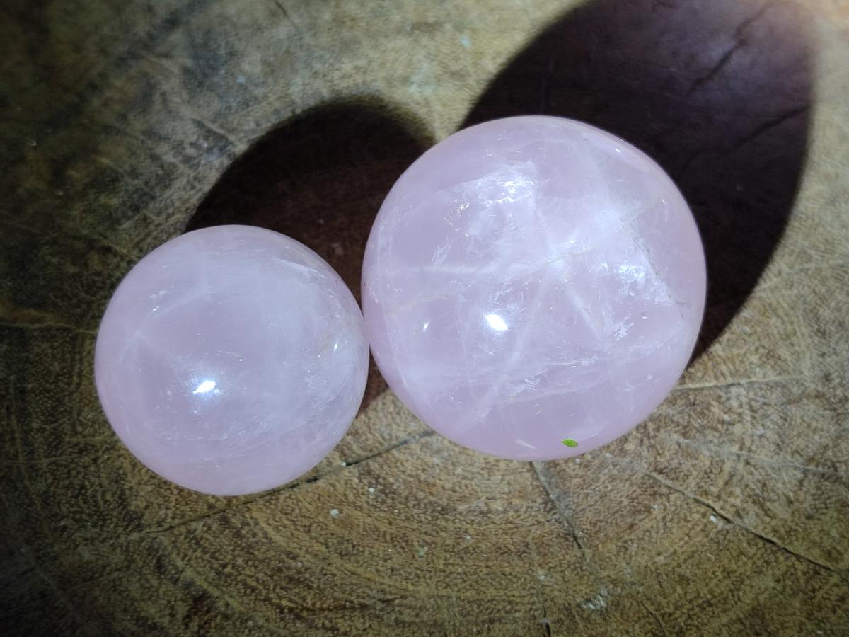 Polished Gemmy Star Rose Quartz Spheres x 6 From Madagascar - Toprock Gemstones and Minerals 