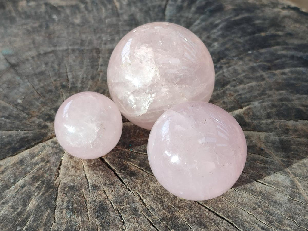 Polished Gemmy Star Rose Quartz Spheres x 6 From Madagascar - Toprock Gemstones and Minerals 
