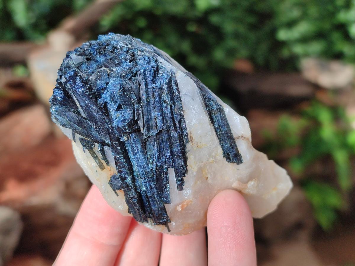 Natural Rare Indicolite Tourmaline in Quartz Specimens x 6 From Karibib, Namibia