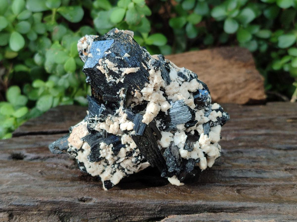 Natural Schorl Black Tourmaline with Feldspar Specimens x 2 From Erongo, Namibia - Toprock Gemstones and Minerals 
