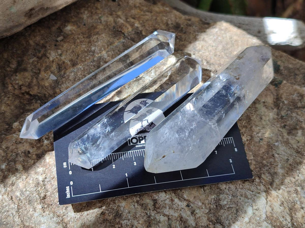 Polished Double Terminated Clear Quartz Crystals x 12 From Madagascar - Toprock Gemstones and Minerals 