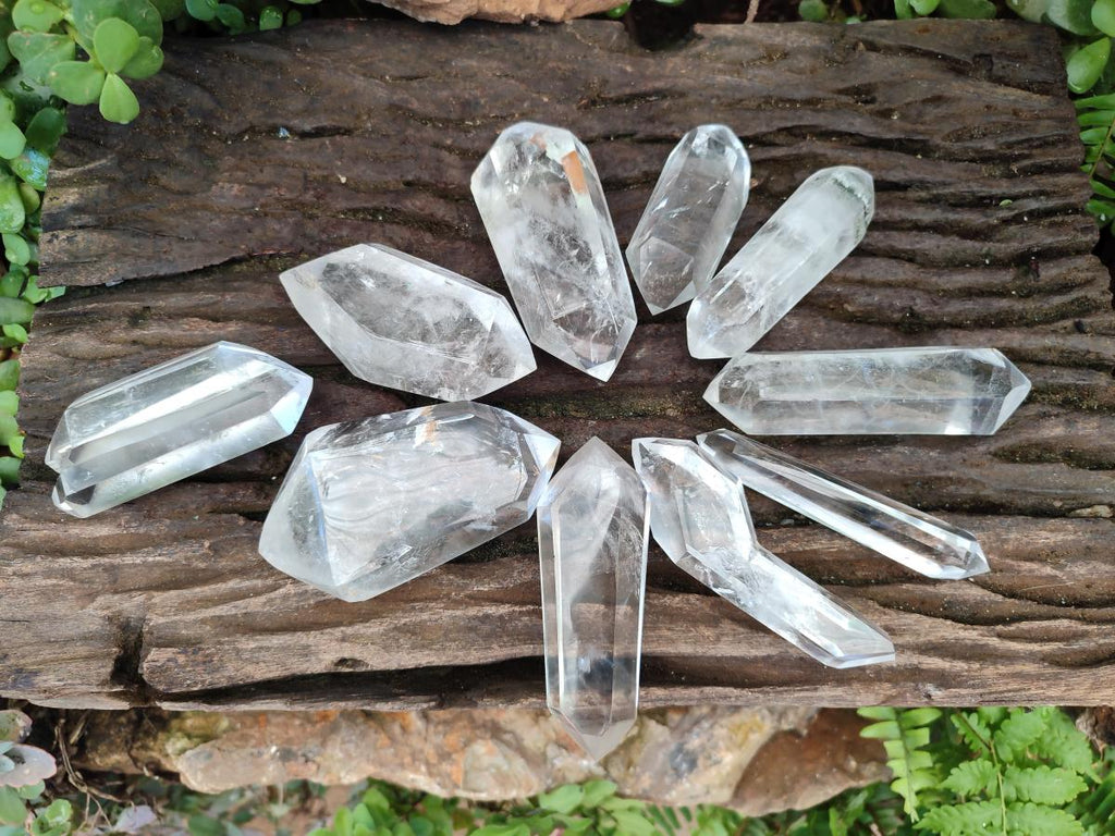 Polished Double Terminated Clear Quartz Crystals x 12 From Madagascar - Toprock Gemstones and Minerals 