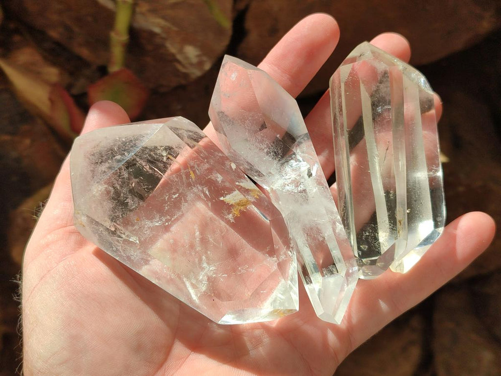 Polished Double Terminated Clear Quartz Crystals x 12 From Madagascar - Toprock Gemstones and Minerals 