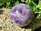 Polished Chevron Amethyst Spheres x 2 From Madagascar - Toprock Gemstones and Minerals 