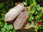 Polished Double Terminated Gemmy Rose Quartz Crystals x 6 From Madagascar - Toprock Gemstones and Minerals 