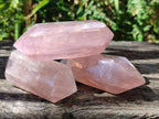 Polished Double Terminated Gemmy Rose Quartz Crystals x 6 From Madagascar - Toprock Gemstones and Minerals 